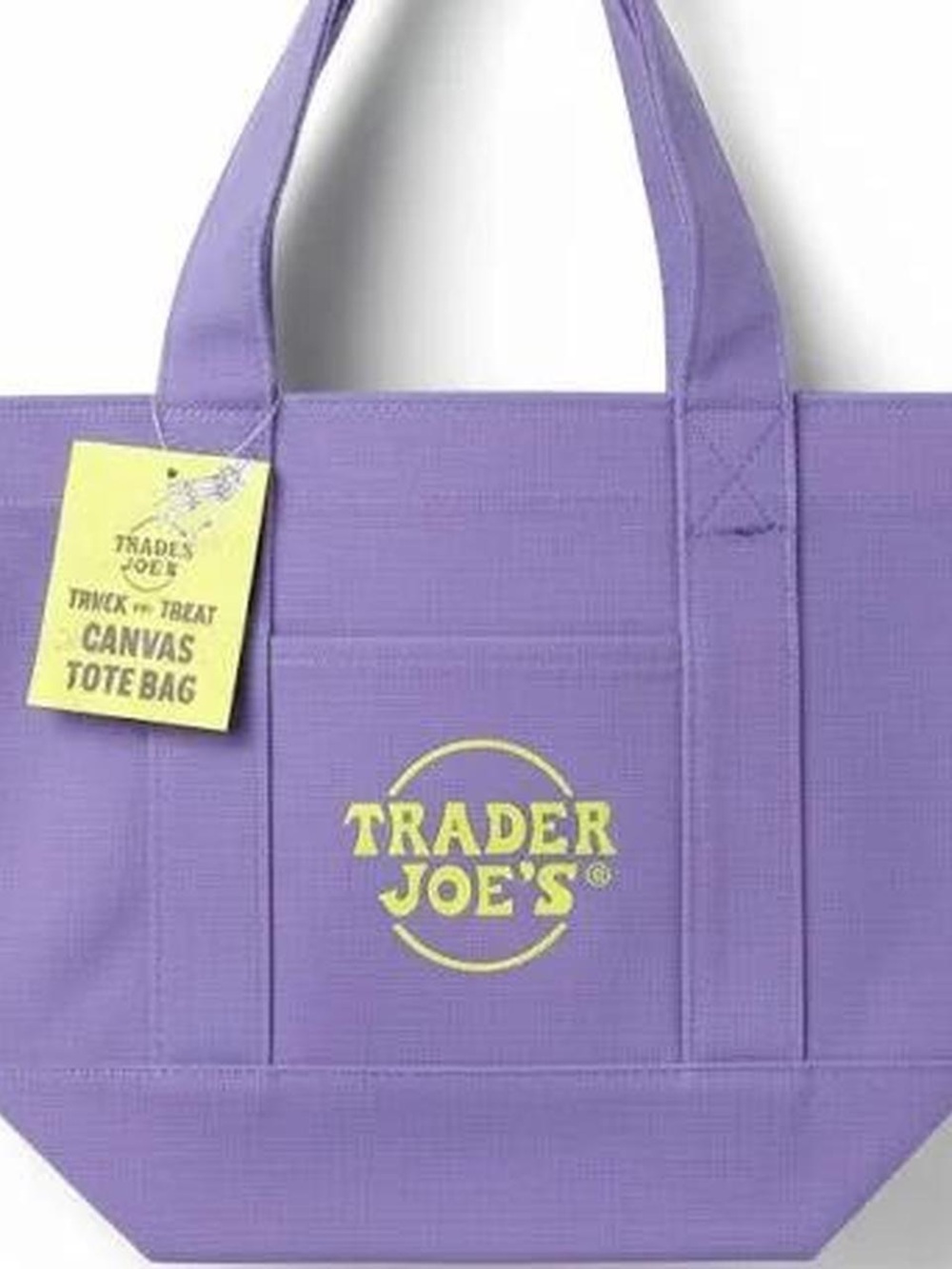 Trader Joe's Lavender Canvas Tote Halloween addition